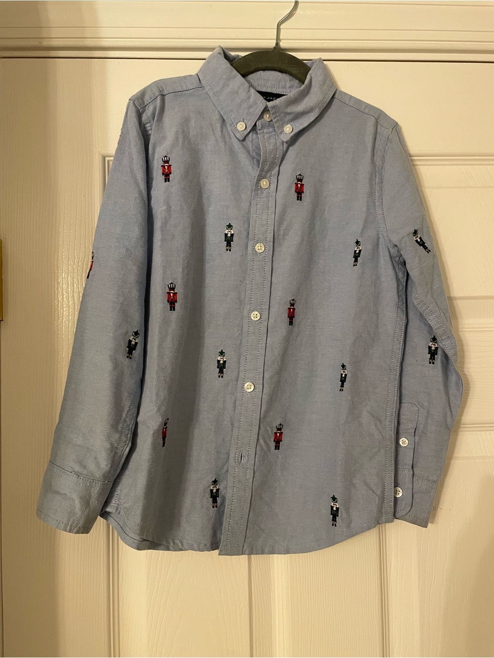 Janie and Jack Boys Nutcracker Embroidered Oxford Shirt Size 6 Holiday